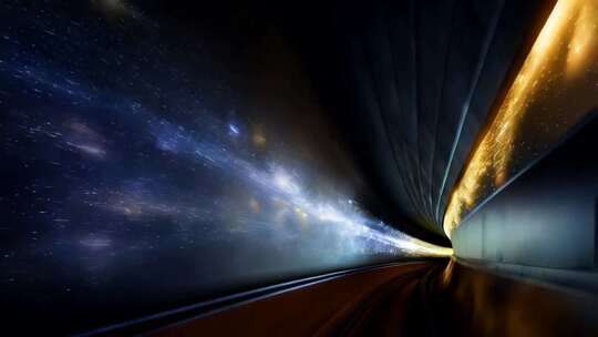 科幻风格隧道光影穿梭画面