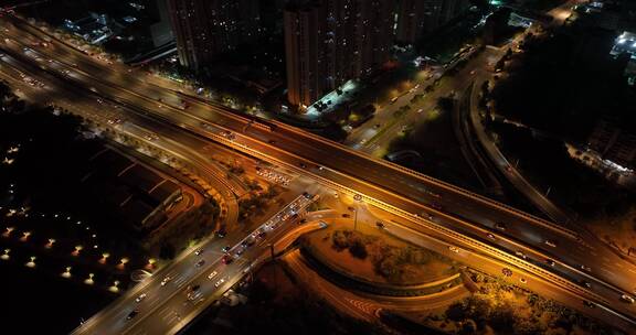 广州城市夜景交通