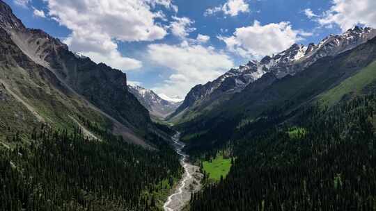 夏塔景区木札特峰昭苏伊犁雪山林场