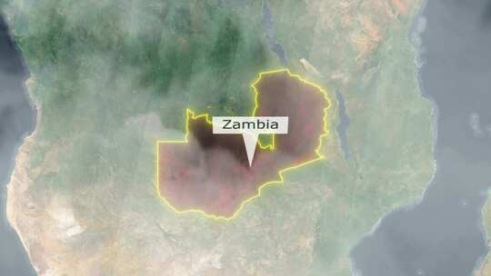 赞比亚地图-云效应