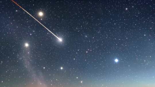 夜空流星划过星空景象