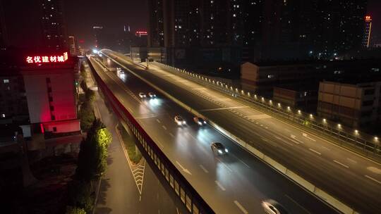 疫情下洛阳城市交通夜景