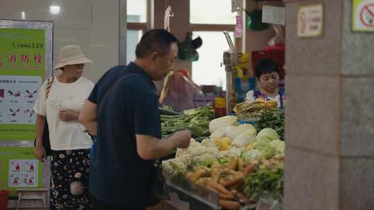 菜市场农贸市场卖菜视频素材模板下载