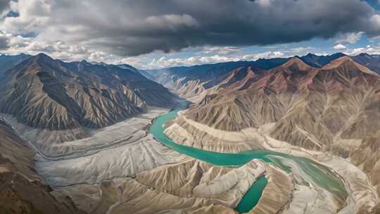 雅鲁藏布大峡谷西藏青藏高原航拍延时