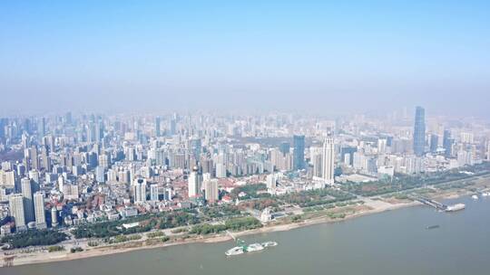 武汉江岸区大景航拍片段5升高俯拍