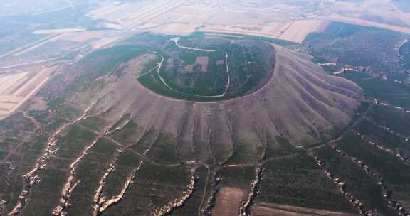 山西省大同市第四纪火山群遗址风光航拍