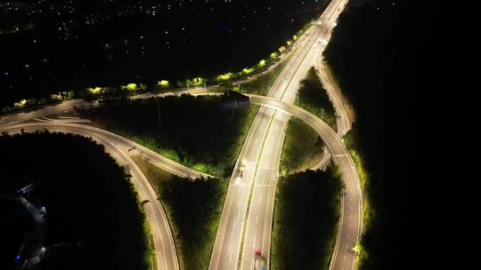 【合集】4K重庆北碚高速夜景车流航拍延时