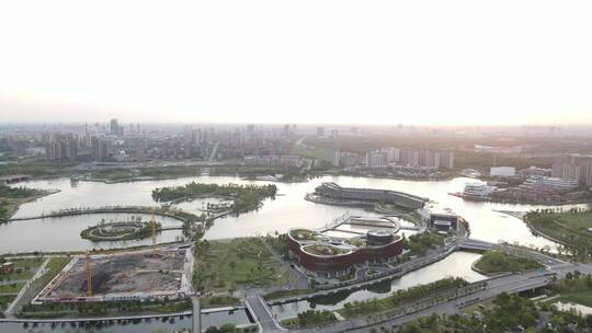 上海之鱼奉贤泡泡公园奉贤博物馆全景4K航拍