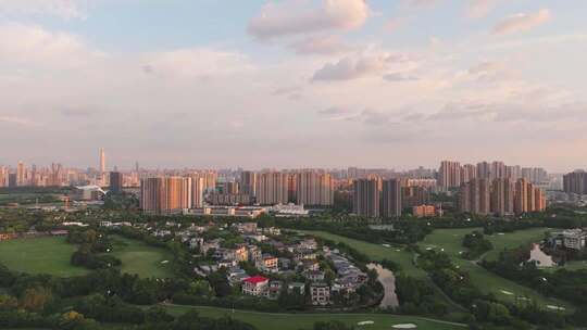 武汉东西湖区金银湖国际高尔夫球场航拍