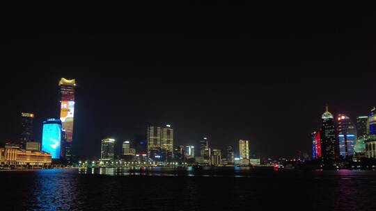 上海南京东路外滩外白渡桥黄浦区夜景4K实拍