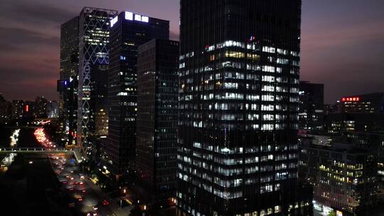 航拍深圳市软件产业基地夜景