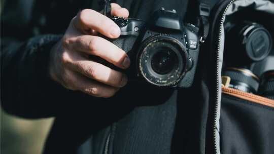 手持单反相机特写