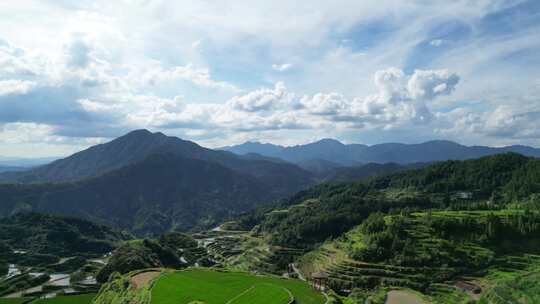 大山农村梯田农业自然风景航拍连南