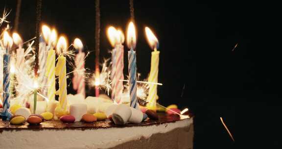 生日、蜡烛、火花、周年纪念