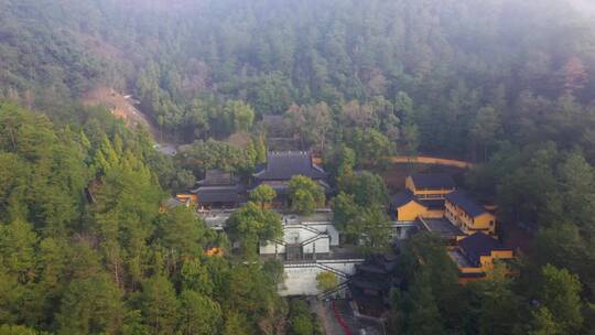 杭州建德玉泉寺云雾航拍