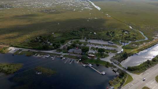 美国佛罗里达州韦斯顿索格拉斯娱乐公园空中轨道，带汽艇游览