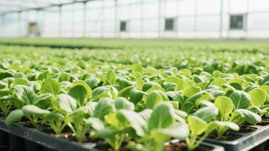 温室大棚内蔬菜种植素材