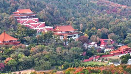 航拍马鞍山市小九华寺