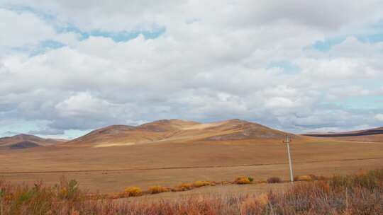 秋天呼伦贝尔中俄边境边防公路卡线沿途风景