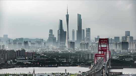 广州塔珠江新城新光大桥4k延时宣传片视频素材模板下载