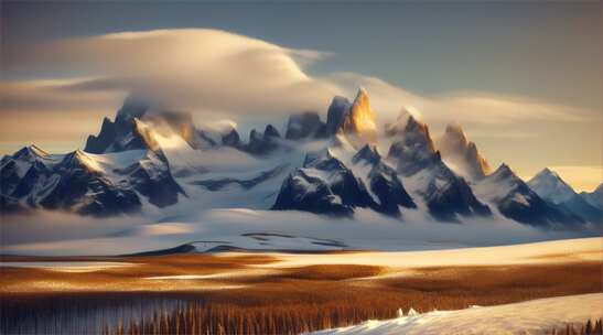 AIGC素材 雪山山峰自然风景