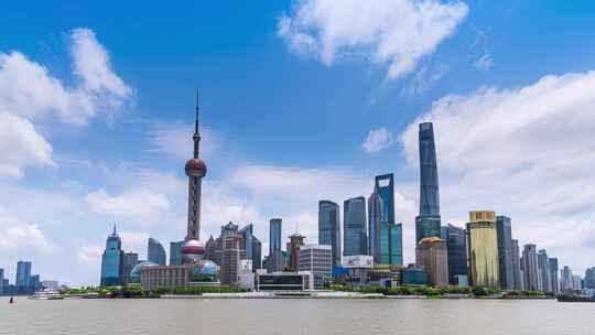 8K延时拍摄上海外滩陆家嘴建筑群景观