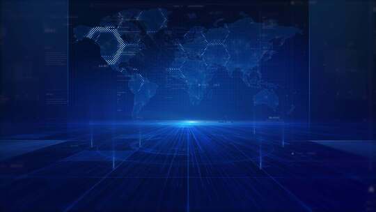 科技感世界地图背景画面