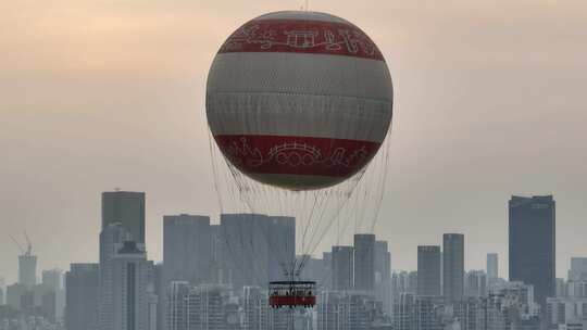 武汉东湖热气球  热气球+日落