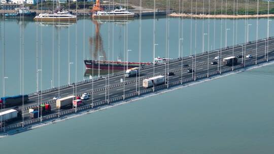 【正版4K素材】广州南沙大桥航拍视频