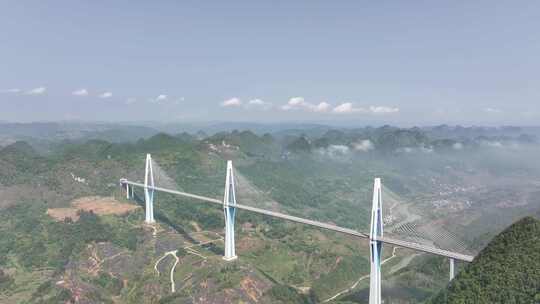 贵州天空之桥服务区航拍