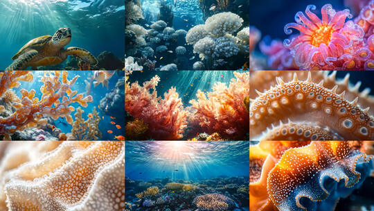 【大合集】海底世界大海深处风景视频素材2