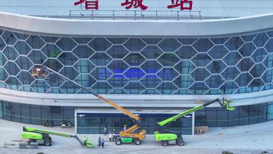 中国广东省广州市增城站视频素材模板下载