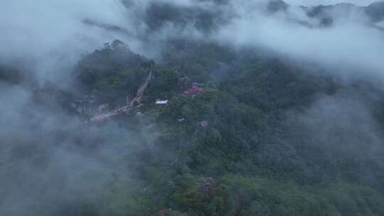 航拍武夷山风景区国家森林公园丹霞地貌风光