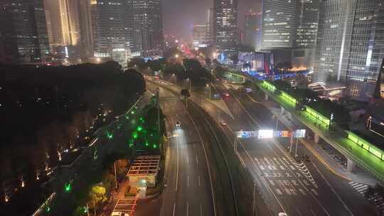 上海夜景航拍东方明珠陆家嘴环岛世纪大道浦视频素材模板下载