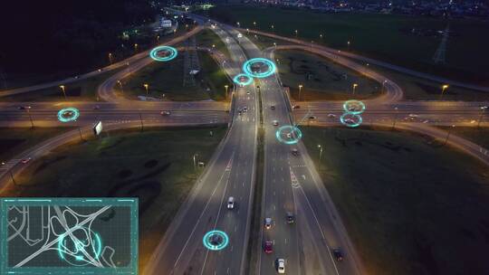 汽车车速监测自动驾驶视频素材模板下载
