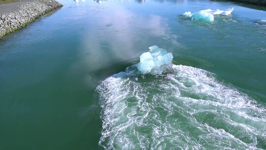 冰岛泻湖河流特写视频素材模板下载