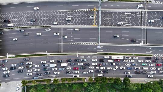 俯瞰城市车流堵车10