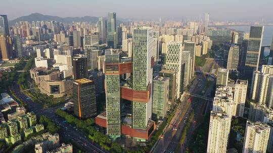 深圳腾讯滨海大厦全景俯视左环绕