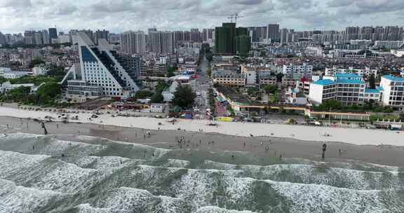 北海侨港海滩海景航拍