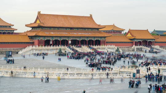 北京故宫的延时镜头视频素材模板下载