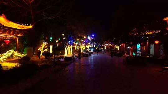 4K台儿庄古城唯美夜景