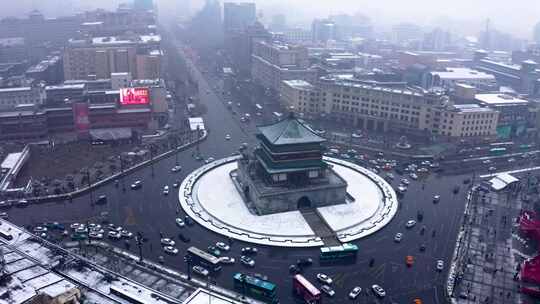 西安钟楼雪景