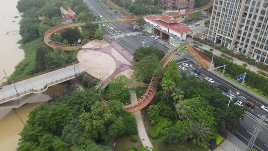 福建漳州城市交通航拍