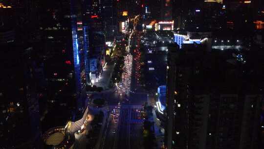 广州天河区交通夜景车流天河路