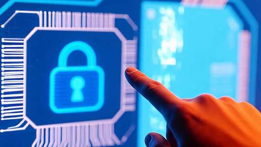 手指点击芯片上的锁图标