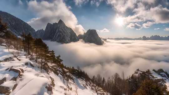 雪山云海自然风光