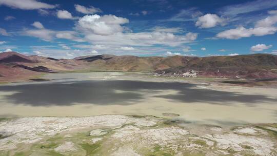 西藏阿里藏北加波措湖泊自然风光航拍