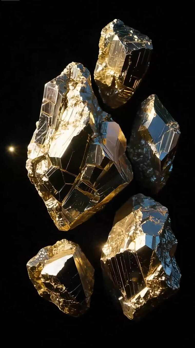 金色水晶微距特写素材