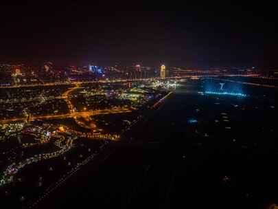 璀璨夜景下的城市灯火辉煌全景