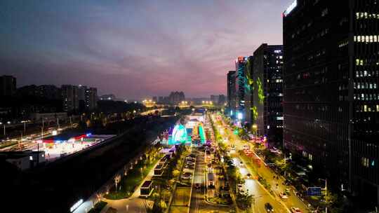 南京新城科技园不夜城夜景